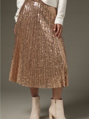 Francesca’s | Dana All Over Sequin Pleated Midi Skirt